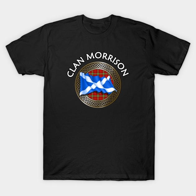 Clan Morrison Crest & Tartan Knot T-Shirt by Taylor'd Designs